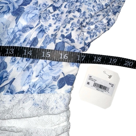NWT Altar’d State Aderny Patchwork Blue Floral Mini Dress XL - Picture 8 of 10
